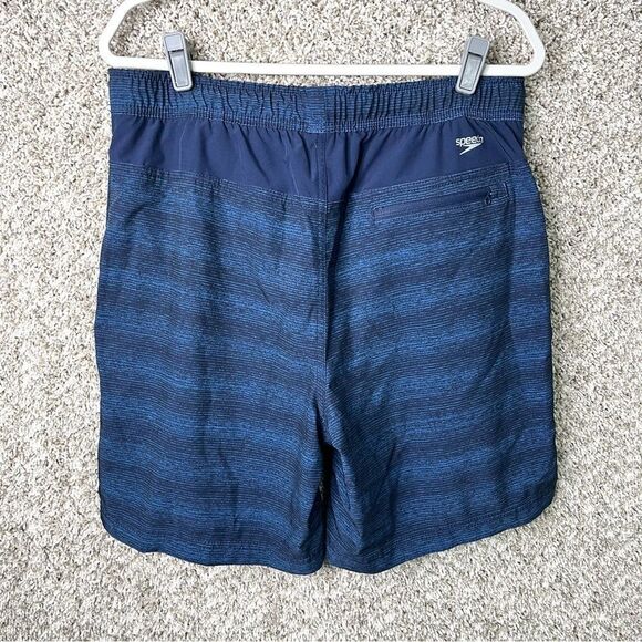 Speedo Board Shorts Men’s Large Blue Striped Lined - Picture 5 of 7
